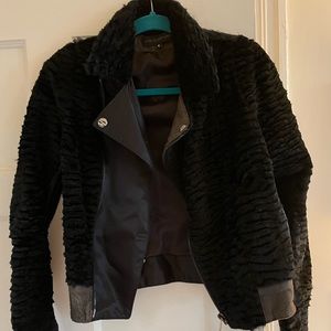Elise overland leather and fur coat